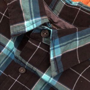 NWT Men’s Blue & Navy Plaid Banana Republic Shirt